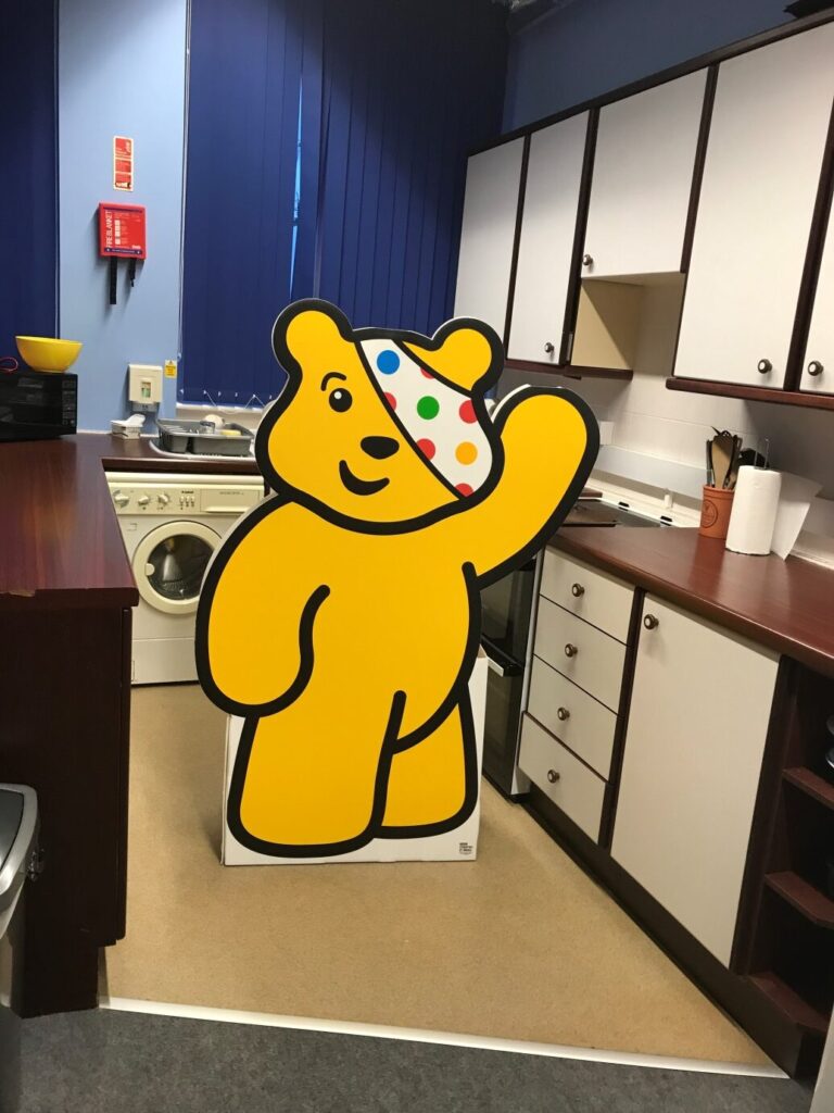 Pudsey cutout in the ILS department