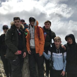 Students posing for a photo at the summit