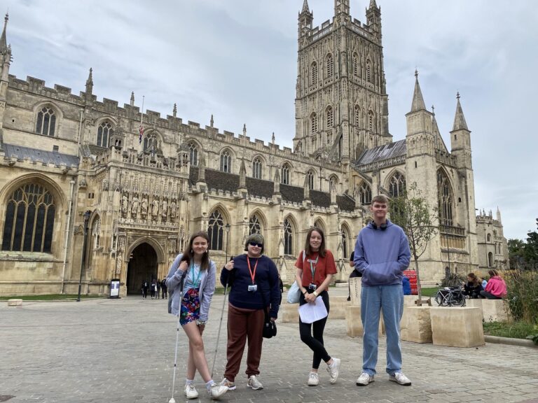 Stood outside Gloucester Cathedral