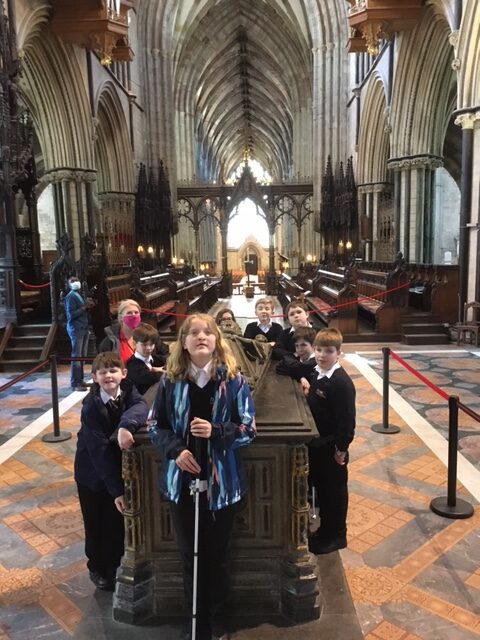 image of students in Worcester Cathedral