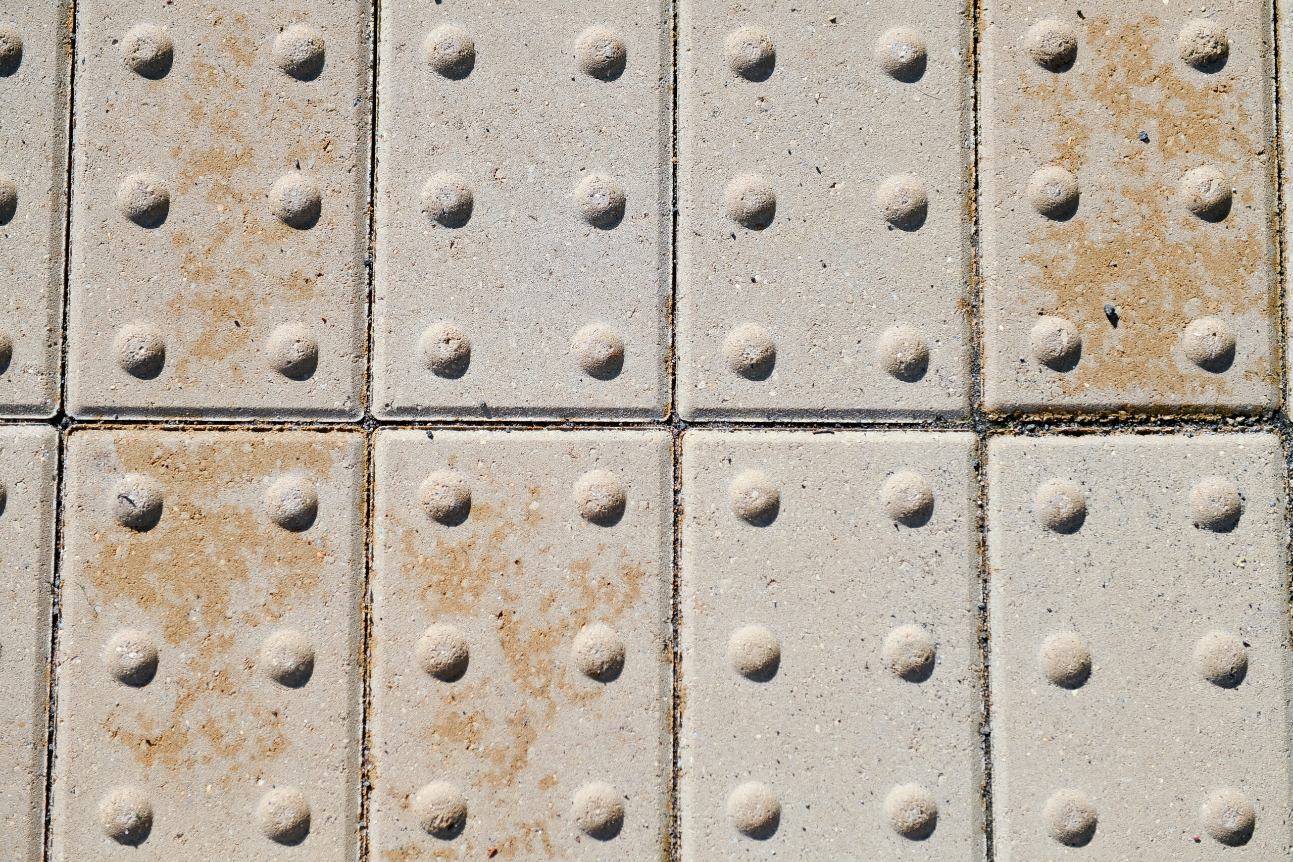 Blister paving to identify controlled crossing and zebra crossings. in the mobility training